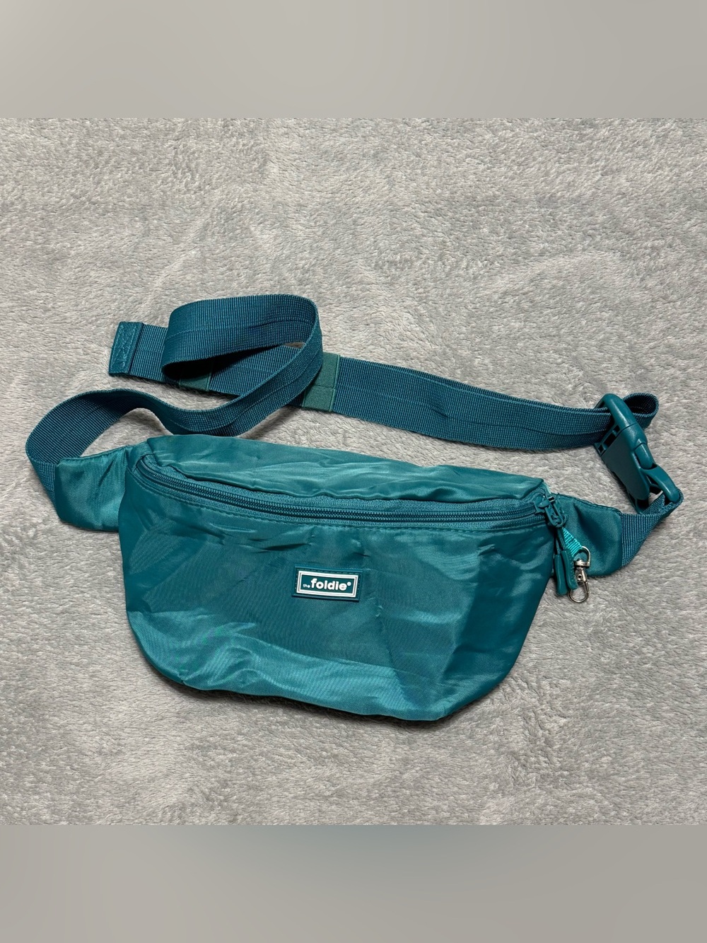 The Foldie RFID Safe Teal Travel Belt Bag Fanny Pack Crossbody Waist Bag Casual